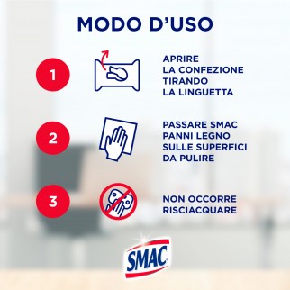 Smac Panni Legno con Cera D'Api per Mobili e Pavimenti - Confezione
