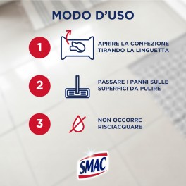 Smac Panni Detergenti Pavimenti Profumo di Limone - Confezione da 12