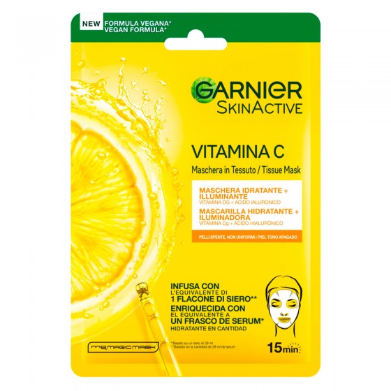 Garnier SkinActive Maschera Viso Monouso in Tessuto Idratante e Garnier SkinActive Maschera Viso Monouso in Tessuto Idratante e