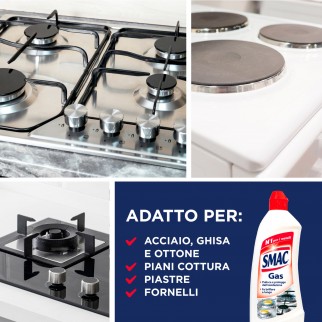 Smac Gas Detergente Liquido per Piani Cottura - Flacone da 500ml