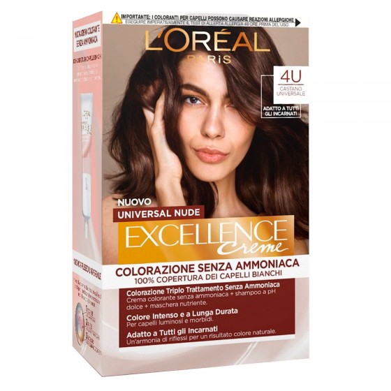 L'Oréal Paris Excellence Universal Nude Colorazione Permanente 4U L'Oréal Paris Excellence Universal Nude Colorazione Permanente 4U