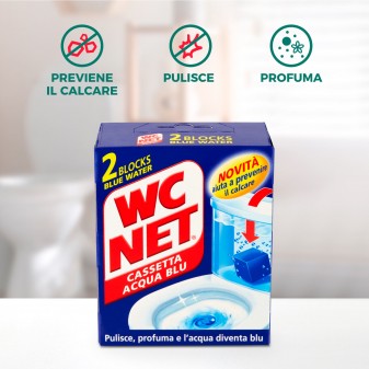 WC Net Cassetta Acqua Blu Detergente in Blocchi - Confezione da 2