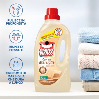 Omino Bianco Cuore di Marsiglia Detersivo Liquido - Flacone da 1,5