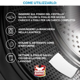 Omino Bianco Fogli Salva i Colori - Confezione da 56 Pezzi