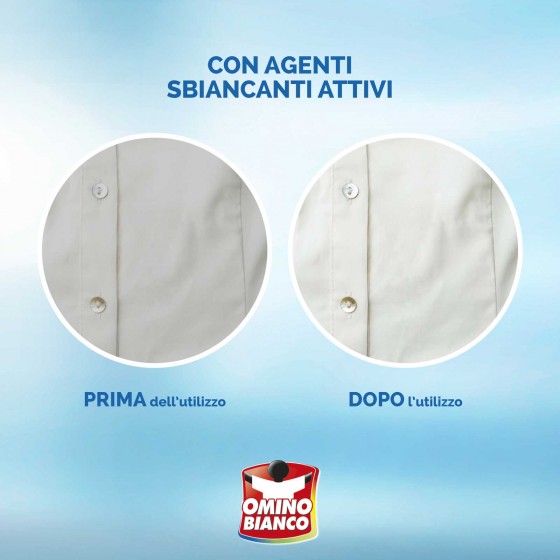 Omino Bianco - Additivo Sbiancante Bianco Vivo Gel Lavatrice, Azione Extra  Sbiancante e Igienizzante, Specifico per i Tessuti Bianchi, 900 ml x 12  Pezzi 