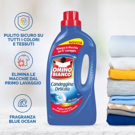 Omino Bianco Candeggina Delicata Essenza Blu Ocean - Flacone da 1,5