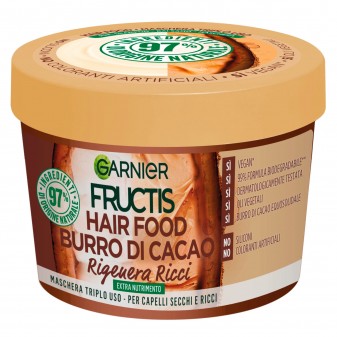 Garnier Fructis Hair Food Maschera 3in1 Rigenera Ricci con Burro di Cacao per...