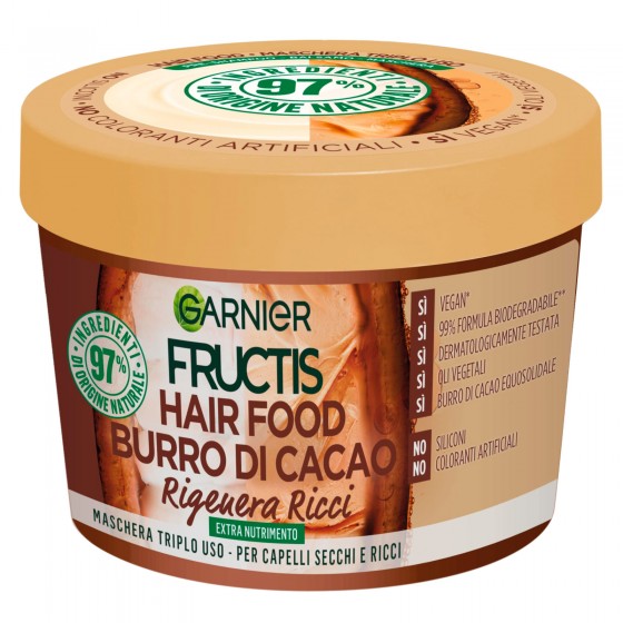 Garnier Fructis Hair Food Maschera 3in1 Rigenera Ricci con Burro di Garnier Fructis Hair Food Maschera 3in1 Rigenera Ricci con Burro di