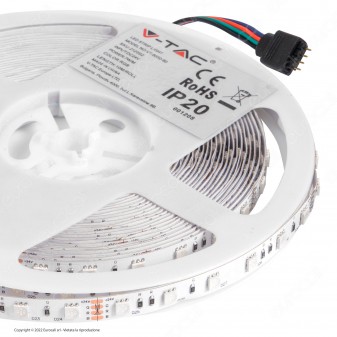 V-Tac VT-5050-60 Striscia LED Flessibile 70W SMD RGB 60 LED/metro 24V -...