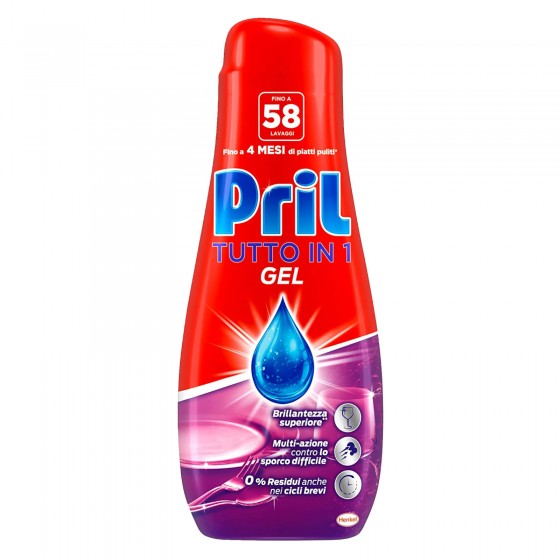 Pril Gel Tutto in 1 8 Azioni per Lavastoviglie - Flacone da 1044 ml Pril Gel Tutto in 1 8 Azioni per Lavastoviglie - Flacone da 1044 ml