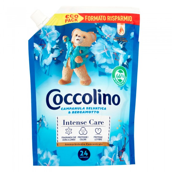 Coccolino Intense Care Ammorbidente Concentrato Campanula Selvatica e Coccolino Intense Care Ammorbidente Concentrato Campanula Selvatica e