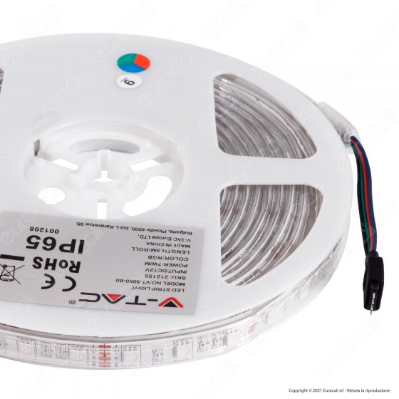 V-Tac VT-5050-60 Striscia LED Flessibile 35W SMD RGB 60 V-Tac VT-5050-60 Striscia LED Flessibile 35W SMD RGB 60