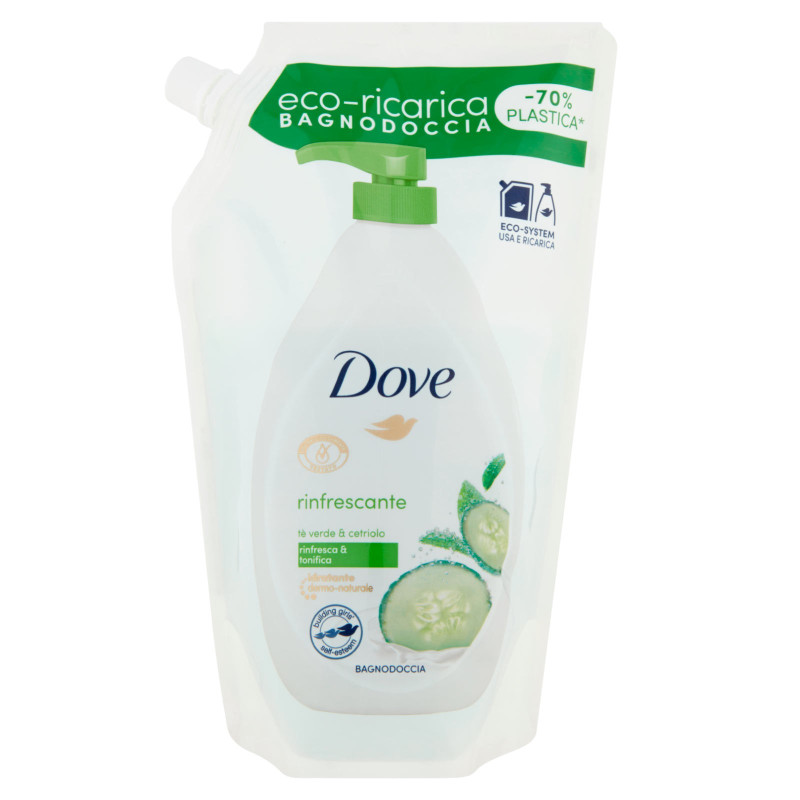 Dove Eco-Ricarica Bagnodoccia Rinfrescante Tè Verde & Cetriolo -
