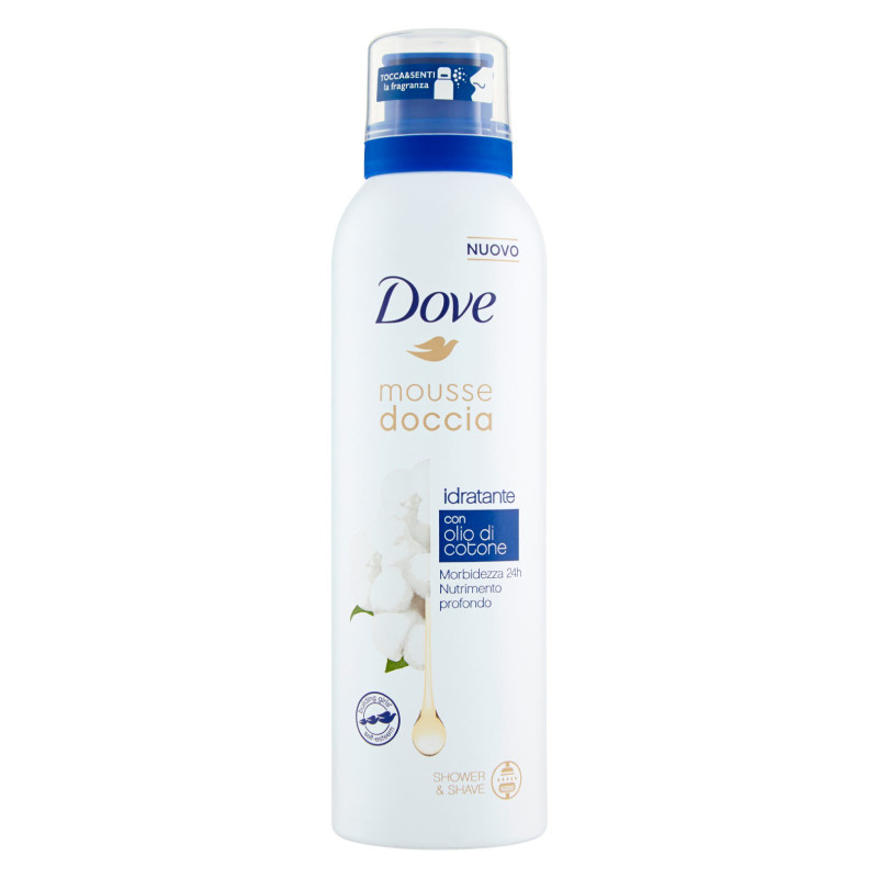 Dove Mousse Doccia Idratante Con Olio di Cotone - Flacone da 200ml