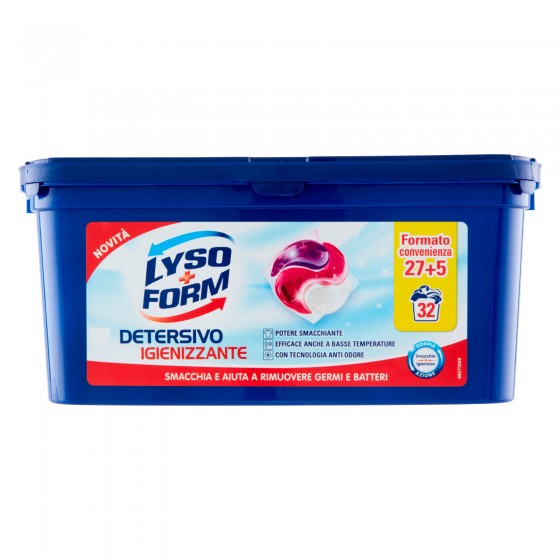 Lysoform Detersivo Igienizzante in Capsule Potere Smacchiante per Lysoform Detersivo Igienizzante in Capsule Potere Smacchiante per