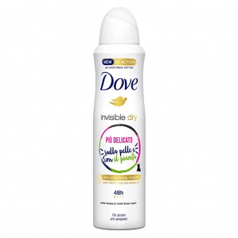 Dove Deodorante Spray Invisible Dry 48h Fresia Bianca & Fiore di Violetta 0%...