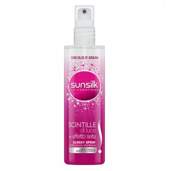 Sunsilk Scintille di Luce + Effetto Seta Glossy Spray Per Capelli