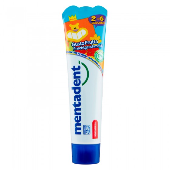 Mentadent Dentifricio 2-6 Gusto Frutta per Bambini - Flacone da 50ml Mentadent Dentifricio 2-6 Gusto Frutta per Bambini - Flacone da 50ml