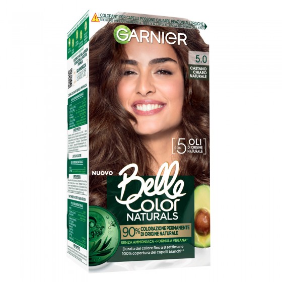 Garnier Belle Color Naturals Tinta Permanente per Capelli 5.0 Castano Garnier Belle Color Naturals Tinta Permanente per Capelli 5.0 Castano