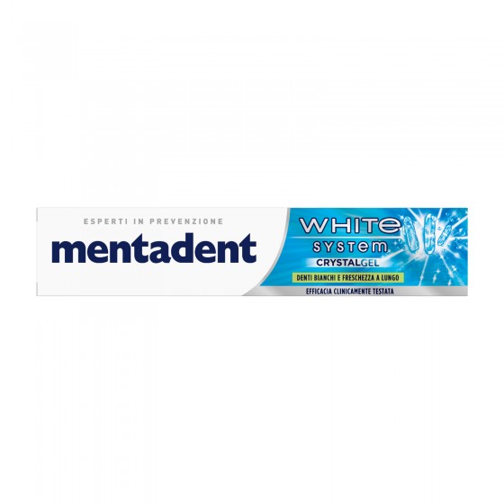 Mentadent White System Crystal Gel Dentifricio Sbiancante con Mentadent White System Crystal Gel Dentifricio Sbiancante con