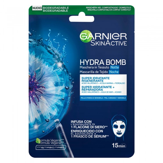 Garnier SkinActive Hydra Bomb Maschera Viso in Tessuto Rigenerante Garnier SkinActive Hydra Bomb Maschera Viso in Tessuto Rigenerante
