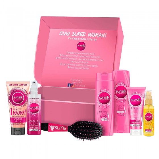 Sunsilk Kit Scintille di Luce Effetto Seta Per Capelli Spenti e Sunsilk Kit Scintille di Luce Effetto Seta Per Capelli Spenti e