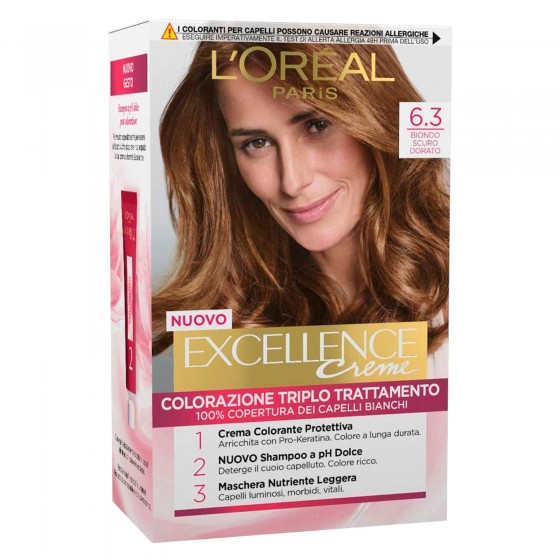 L'Oréal Paris Excellence Colorazione Permanente 6.3 Biondo Scuro L'Oréal Paris Excellence Colorazione Permanente 6.3 Biondo Scuro