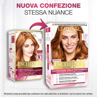 L'Oréal Paris Excellence Colorazione Permanente 7.43 Biondo Ramato