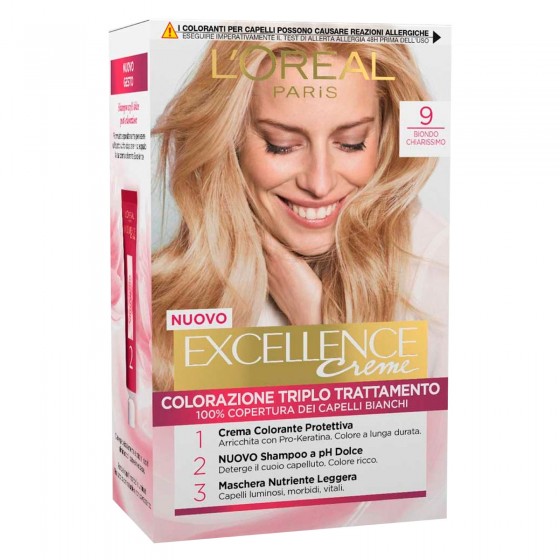 L'Oréal Paris Excellence Colorazione Permanente 9 Biondo Chiarissimo L'Oréal Paris Excellence Colorazione Permanente 9 Biondo Chiarissimo