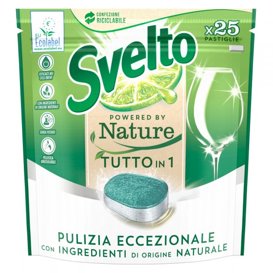Svelto Powered By Nature Tutto in 1 Pastiglie per Lavastoviglie
