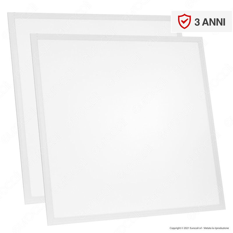 2 Pannelli LED PILA 40W - 60x60 Cm, 4000 Lumen, Luce Bianca Neutra 4000K, 35000 Ore - Foto 10
