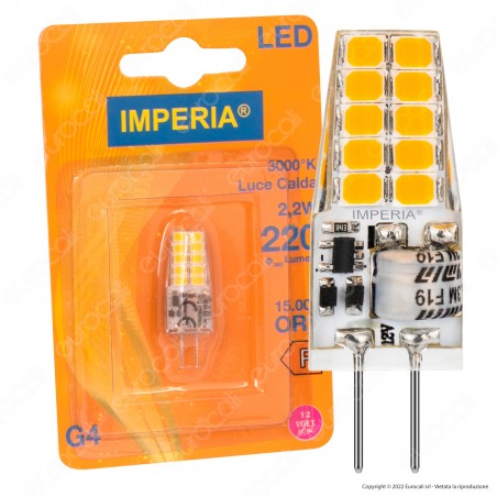 2 Lampadine LED G4 Bispina 12V/24V AC/DC – 3W (Equivalente 30W), 300 Lumen, 18 SMD 2835 – Luce Bianco Neutro 4500K