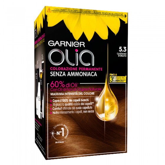 Garnier Olia Tinta Permanente per Capelli 5.3 Castano Dorato Senza Garnier Olia Tinta Permanente per Capelli 5.3 Castano Dorato Senza