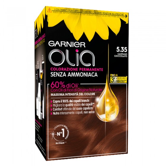 Garnier Olia Tinta Permanente per Capelli 5.35 Castano Cioccolato Garnier Olia Tinta Permanente per Capelli 5.35 Castano Cioccolato