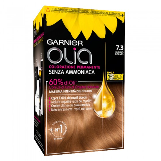 Garnier Olia Tinta Permanente per Capelli 7.3 Biondo Dorato Senza Garnier Olia Tinta Permanente per Capelli 7.3 Biondo Dorato Senza