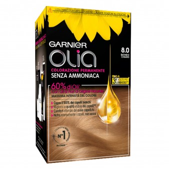 Garnier Olia Tinta Permanente per Capelli 8.0 Biondo Chiaro Senza Ammoniaca