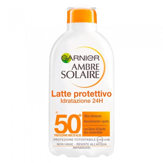 Garnier Ambre Solaire Latte Solare Protettivo Ultra-Idratante SPF 50+ Garnier Ambre Solaire Latte Solare Protettivo Ultra-Idratante SPF 50+