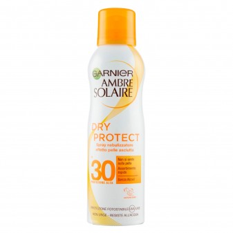 Garnier Ambre Solaire Dry Protect Spray Nebulizzatore Solare Effetto Pelle...