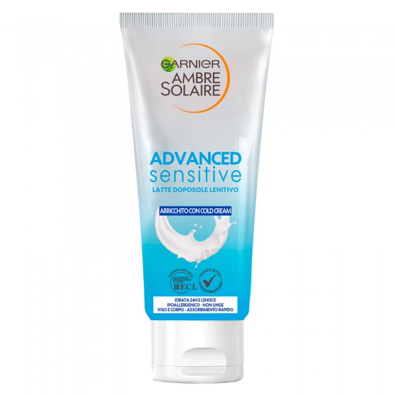 Garnier Ambre Solaire Advanced Sensitive Latte DopoSole Lenitivo con Garnier Ambre Solaire Advanced Sensitive Latte DopoSole Lenitivo con