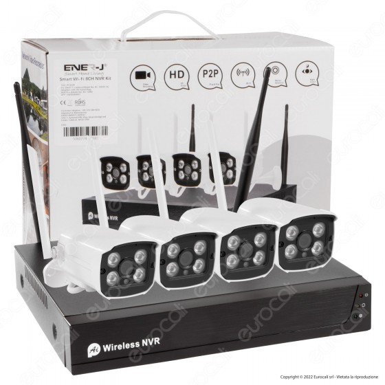 Ener-J Network Video Recorder Security CCTV System 4 Telecamere WiFi Ener-J Network Video Recorder Security CCTV System 4 Telecamere WiFi