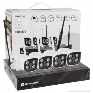 Ener-J Network Video Recorder Security CCTV System 4 Telecamere WiFi