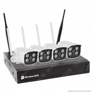 Ener-J Network Video Recorder Security CCTV System 4 Telecamere WiFi