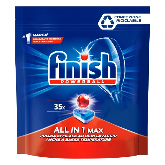 Finish Powerball All In 1 Max Capsule per Lavastoviglie - Confezione Finish Powerball All In 1 Max Capsule per Lavastoviglie - Confezione