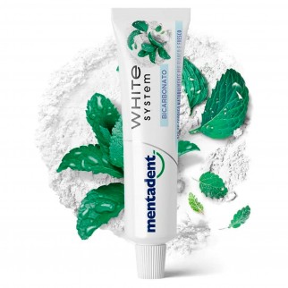 Mentadent White System Dentifricio con Bicarbonato e Fluoro - Flacone