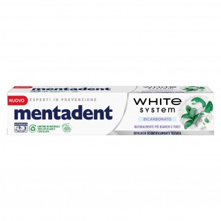 Mentadent White System Dentifricio con Bicarbonato e Fluoro - Flacone