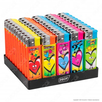 SmokeTrip Color Accendino Elettronico Large Fantasia Hearts - Box da 50...