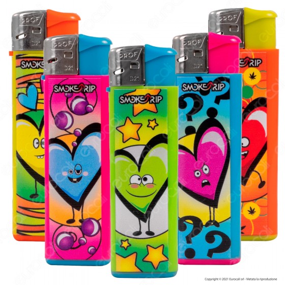 SmokeTrip Color Accendino Elettronico Large Fantasia Hearts - Serie SmokeTrip Color Accendino Elettronico Large Fantasia Hearts - Serie