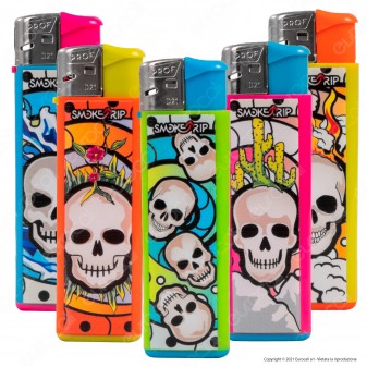 SmokeTrip Color Accendino Elettronico Large Fantasia Skull Elements -