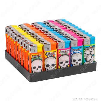 SmokeTrip Color Accendino Elettronico Mini Fantasia Skull Elements - Box da...