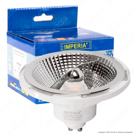 Imperia Lampadina LED GU10 12W Faretto AR111 Spotlight SMD Bianco - Imperia Lampadina LED GU10 12W Faretto AR111 Spotlight SMD Bianco -